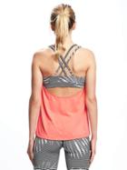 Old Navy Loose Fit Go Dry Cool 2 In 1 Tank - Coral Pink Neon