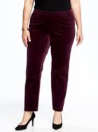 Old Navy Mid Rise Smooth & Slim Pixie Velvet Pants - Sumptuous Purple