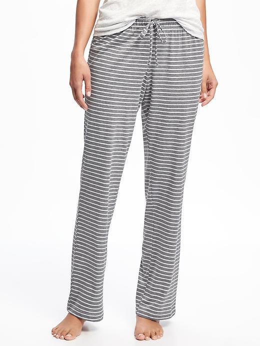 Old Navy Striped Jersey Sleep Pant For Women - Gray Stripe