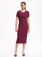 Old Navy Ribbed Knit Bodycon Midi For Women - Borscht