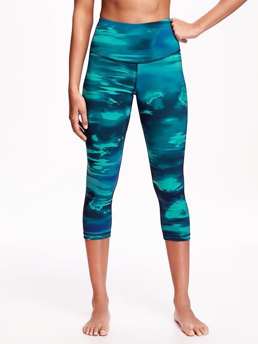 Old Navy High Rise Compression Crops For Women - Genteal Soul Print