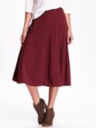 Old Navy High Rise Fluted Midi Skirt Size 4 - Marion Berry