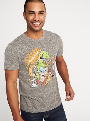 Old Navy Mens Nickelodeon Graphic Tee For Men Dark Heather Gray Size Xl