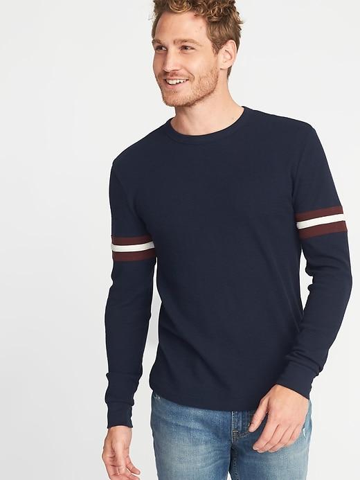 Old Navy Mens Soft-washed Thermal Crew-neck Tee For Men In The Navy Size S
