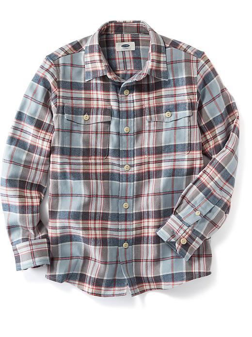 Old Navy Plaid Button Front Shirt - Cream Of Wheat