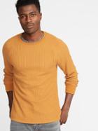 Old Navy Mens Chunky Textured Thermal-knit Tee For Men Tobacco Leaf Size Xs