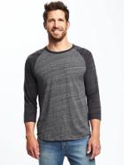 Old Navy Color Blocked Baseball Tee For Men - Heather Gray