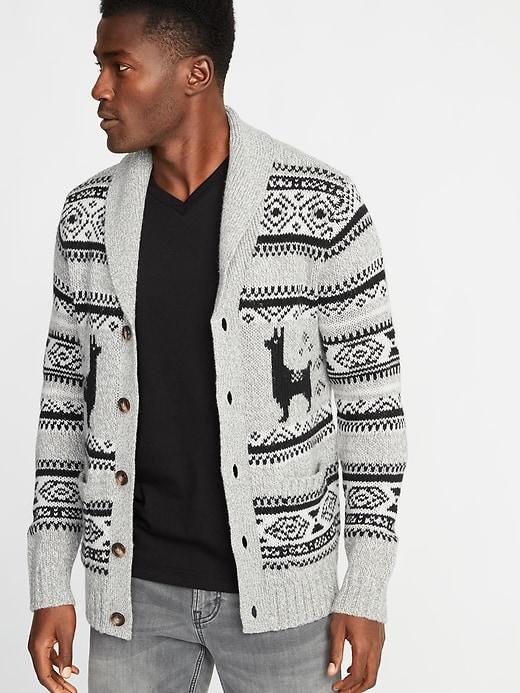 Old Navy Mens Shawl-collar Cardigan For Men Bedrock Gray Size Xs