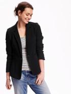 Old Navy Heavyknit Ponte Blazer For Women - Black