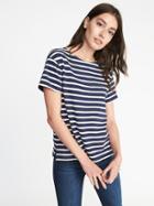 Old Navy Womens Relaxed Mariner-stripe Thick-knit Tee For Women Navy Stripe Size M