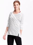 Old Navy Womens Long Sleeve Hi Lo Tees Size L - Bright White