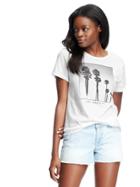 Old Navy Womens Short-sleeve City Graphic Tee For Women Cream Size M