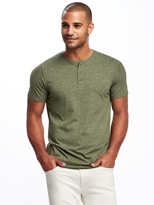 Old Navy Soft Washed Henley For Men - Another Green World