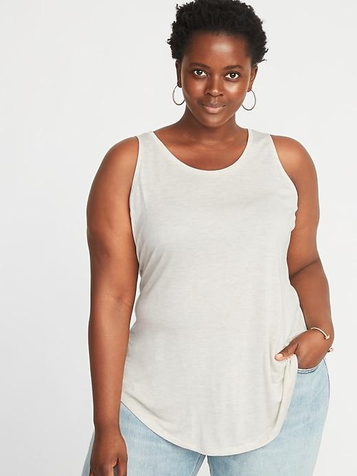 Old Navy Womens Luxe Plus-size Swing Tank Oatmeal Heather Size 3x