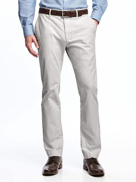 Old Navy Slim Signature Built In Flex Dress Pants For Men - Classic Light Khaki