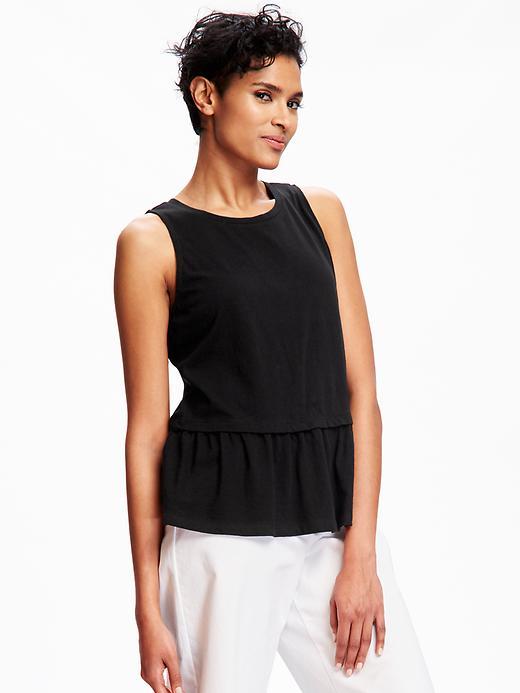 Old Navy Relaxed Peplum Tee For Women - Black