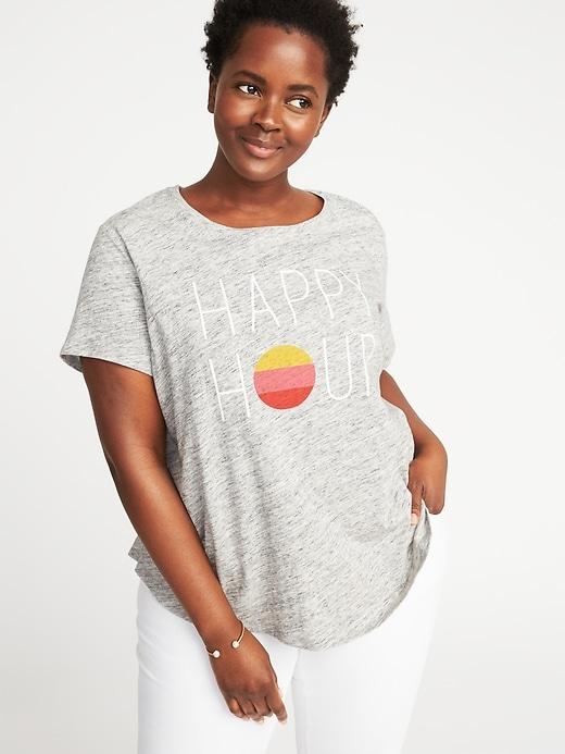 Old Navy Womens Plus-size Everywear Graphic Tee Happy Hour Size 3x