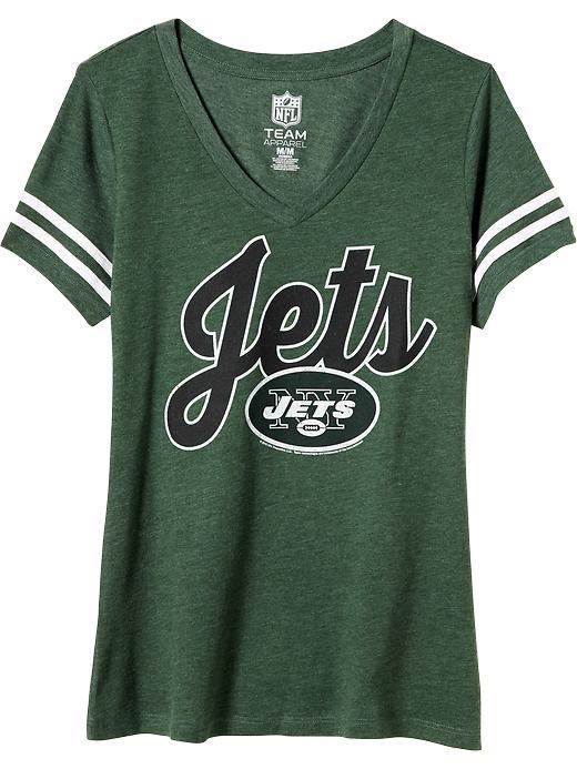 Old Navy Womens Nfl Sleeve Stripe Tee Size L - Jets