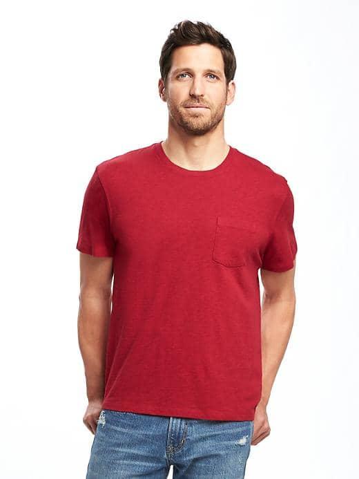 Old Navy Soft Washed Pocket Tee For Men - Robbie Red