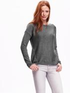 Old Navy Drop Shoulder Hi Lo Sweater Size L - Dark Gray