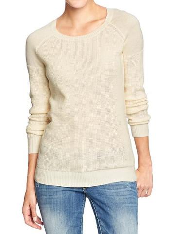 Old Navy Old Navy Womens Waffle Knit Sweaters - Sea Salt
