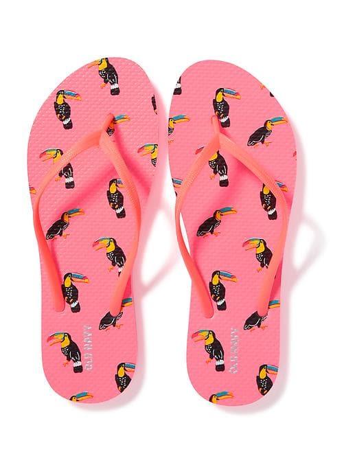 Old Navy Printed Flip Flops For Women - Toucans