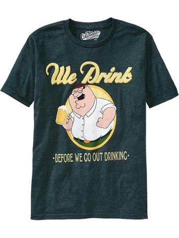 Old Navy Old Navy Mens The Family Guy Tees - Dark Green Heather