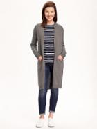 Old Navy Relaxed Open Front Long Sweater For Women - Oatmeal