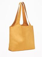 Old Navy Sueded Tote & Wristlet For Women - Mustard