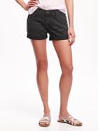 Old Navy Black Denim Boyfriend Shorts For Women 3 1/2 - Stowaway