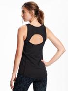 Old Navy Fitted Go Dry Keyhole Back Tank For Women - Black
