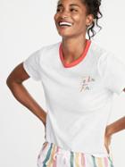 Graphic Slub-knit Tee For Women