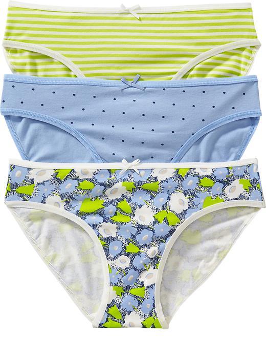 Old Navy Womens Jersey Bikini 3 Packs - Blue Floral Dot