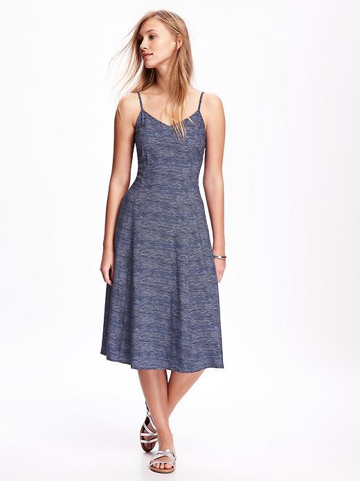 Old Navy Printed Midi Cami Dress For Women - Blue Stripe