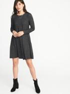 Old Navy Womens Plush-knit Swing Dress For Women Charcoal Heather Size L