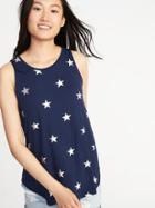 Old Navy Womens Star-print High-neck Swing Tank For Women Lost At Sea Navy Size S