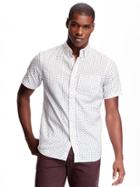 Old Navy Printed Slim Fit Linen Blend Shirt For Men - Clay Time