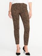 Old Navy Mid Rise Pixie Ankle Pants For Women - Leopard