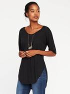 Old Navy Relaxed Curved Hem Tunic For Women - Black
