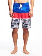 Old Navy Printed Board Shorts For Men 10 - Red It Neon