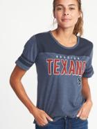 Old Navy Womens Nfl Team Sleeve-stripe Tee For Women Texans Size L