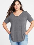 Old Navy Womens Plus-size Curved-hem Extra-long Tunic Heather Gray Size 1x