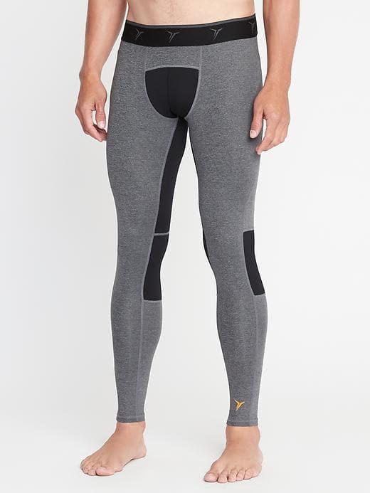 Old Navy Mens Go-dry Base-layer Tights For Men Heather Gray Size L