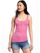 Old Navy First Layer Fitted Henley Tank For Women - Raspberry Surprise