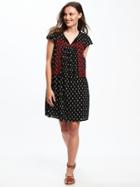 Old Navy Womens Embroidered Flutter-sleeve Dress For Women Black Print Size S