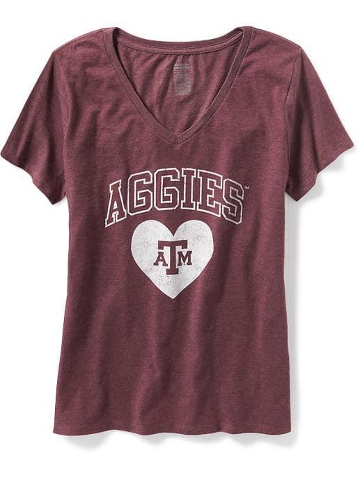 Old Navy Ncaa V Neck Tee For Women - Texas A&m