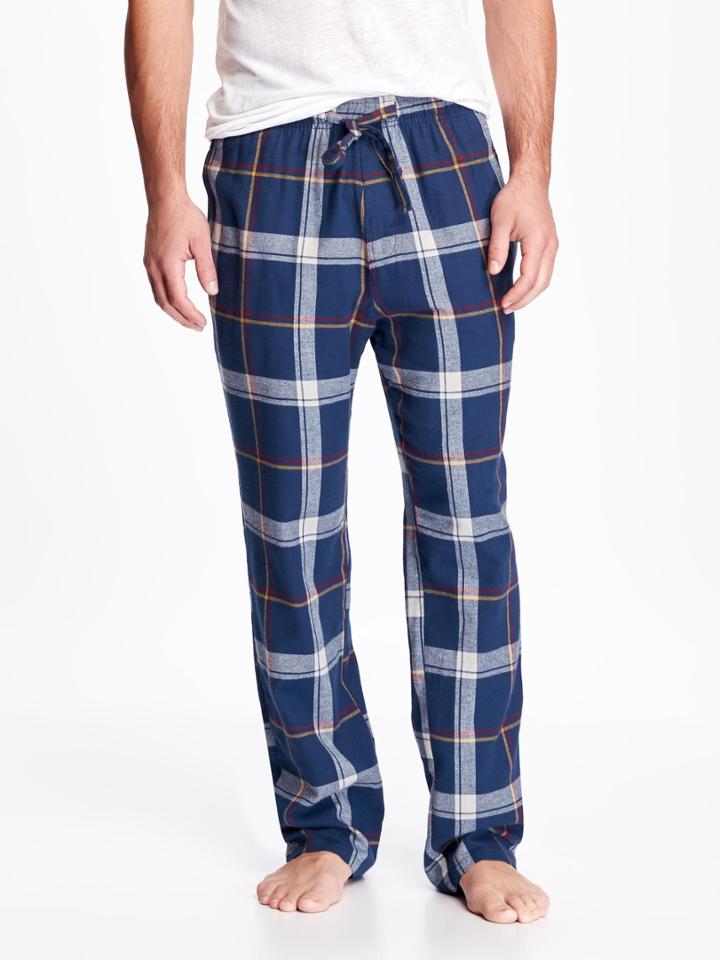 Old Navy Plaid Flannel Sleep Pants For Men - Blue/red Plaid