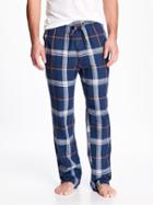 Old Navy Plaid Flannel Sleep Pants For Men - Blue/red Plaid