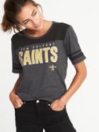 Old Navy Womens Nfl Team Sleeve-stripe Tee For Women Saints Size M