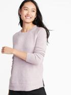 Old Navy Womens Textured Crew-neck Sweater For Women Plum Tonic Size M